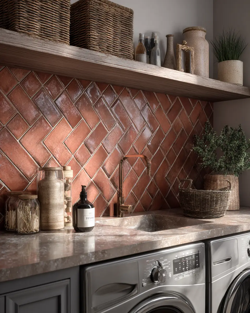 Rust Contemporary Laundry Room Decor Ideas