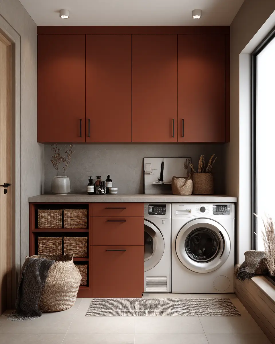 Rust Contemporary Laundry Room Decor Ideas