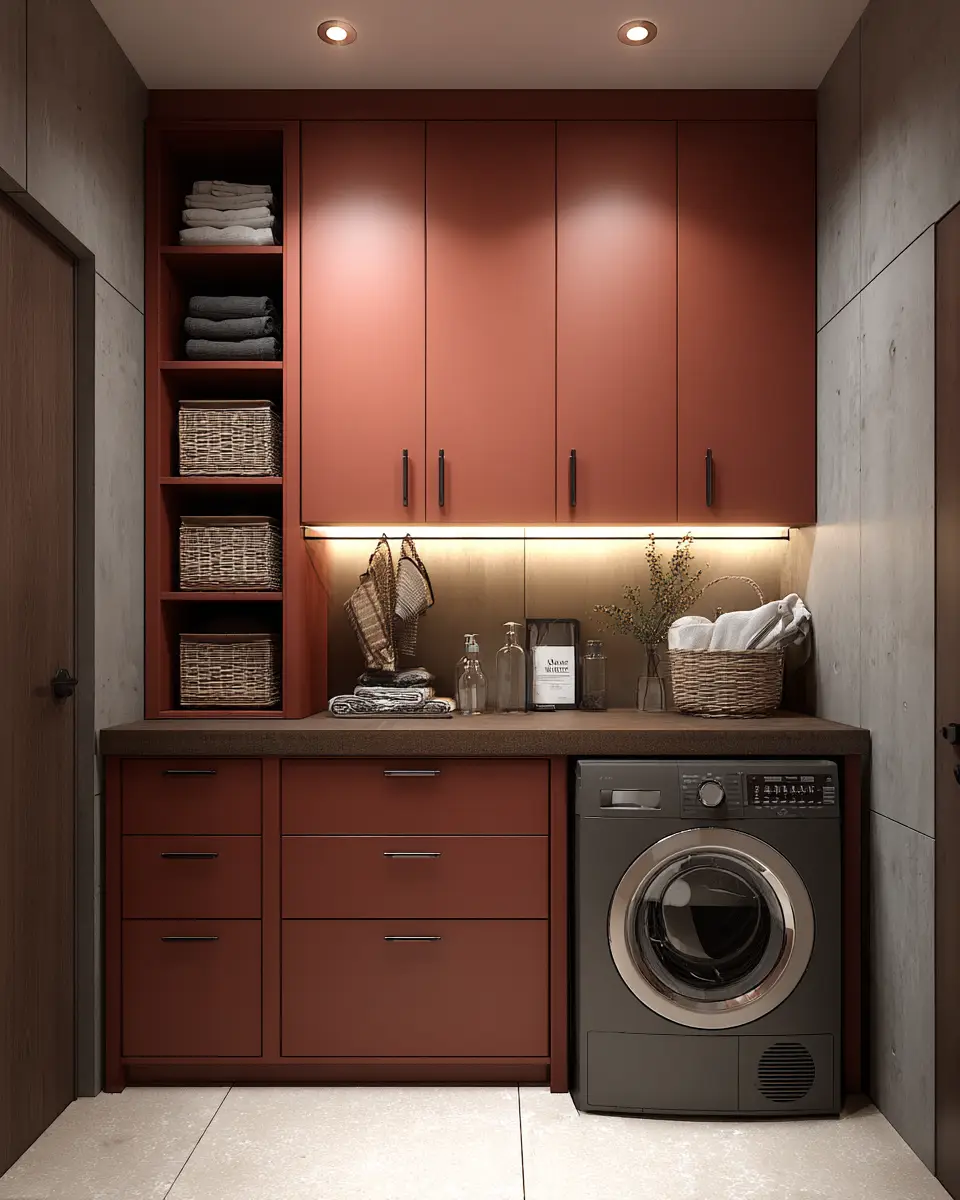 Rust Contemporary Laundry Room Decor Ideas