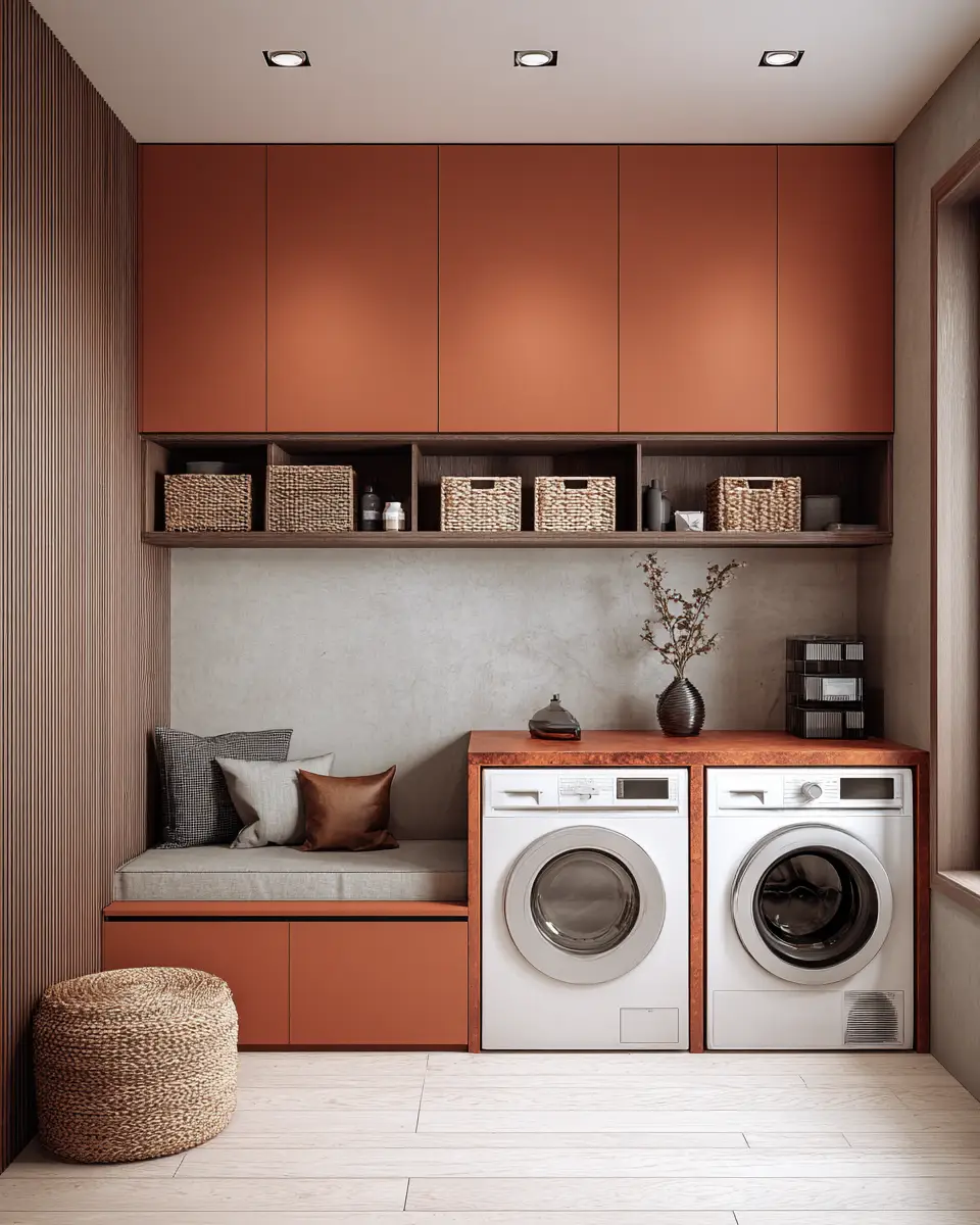 Rust Contemporary Laundry Room Decor Ideas