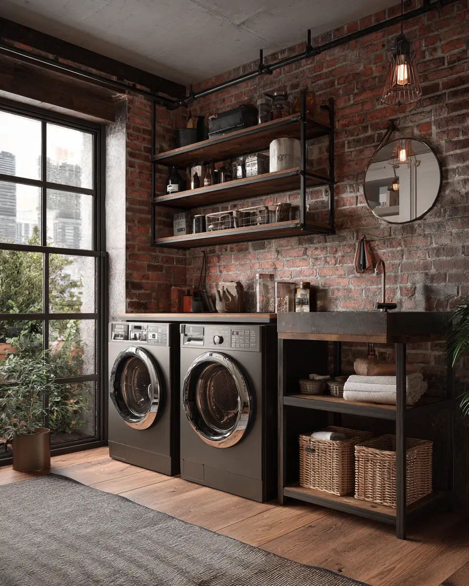 Rust Contemporary Laundry Room Decor Ideas