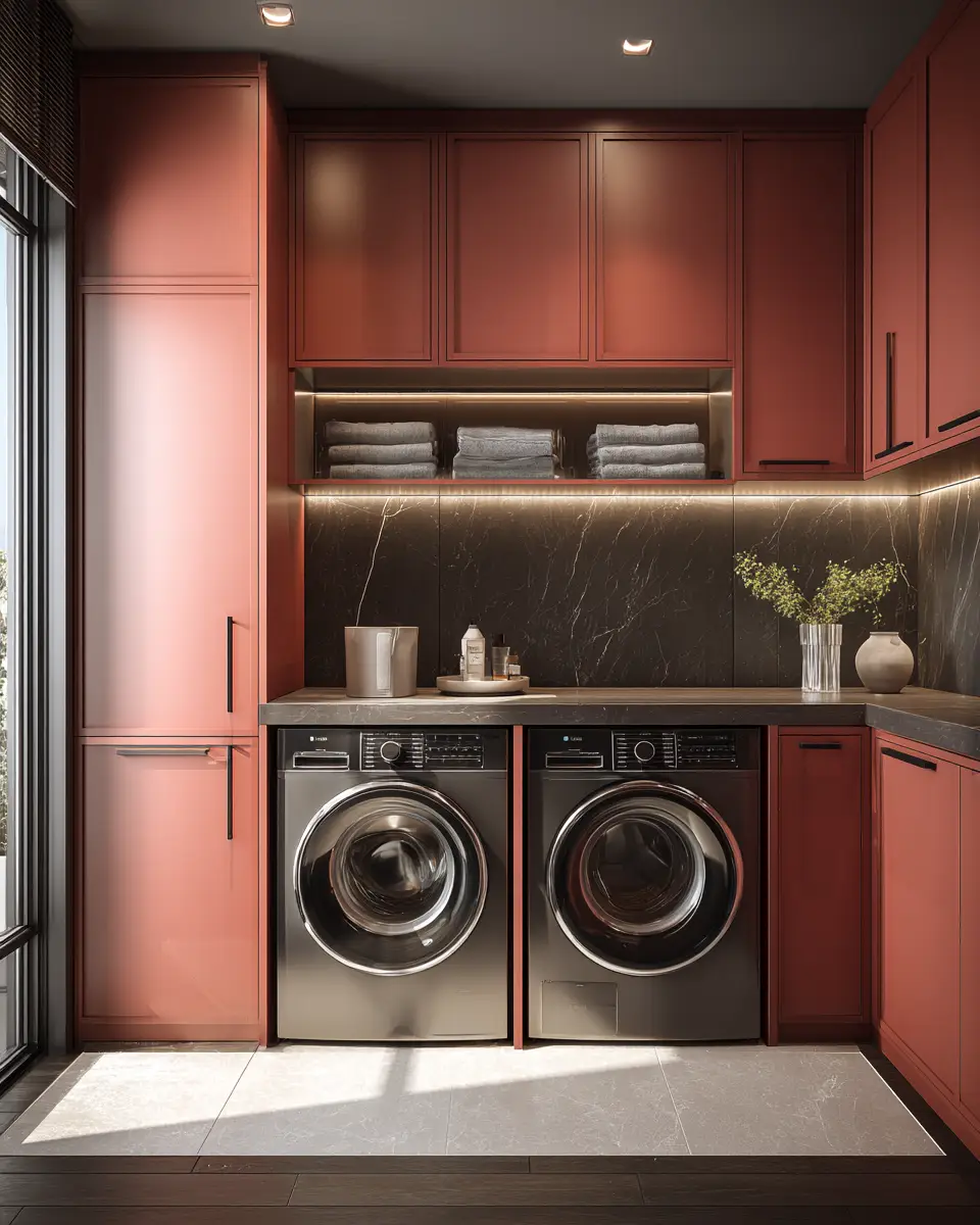 Rust Contemporary Laundry Room Decor Ideas