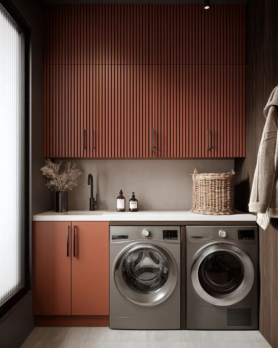 Rust Contemporary Laundry Room Decor Ideas