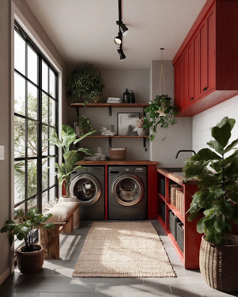 Rust Contemporary Laundry Room Decor Ideas
