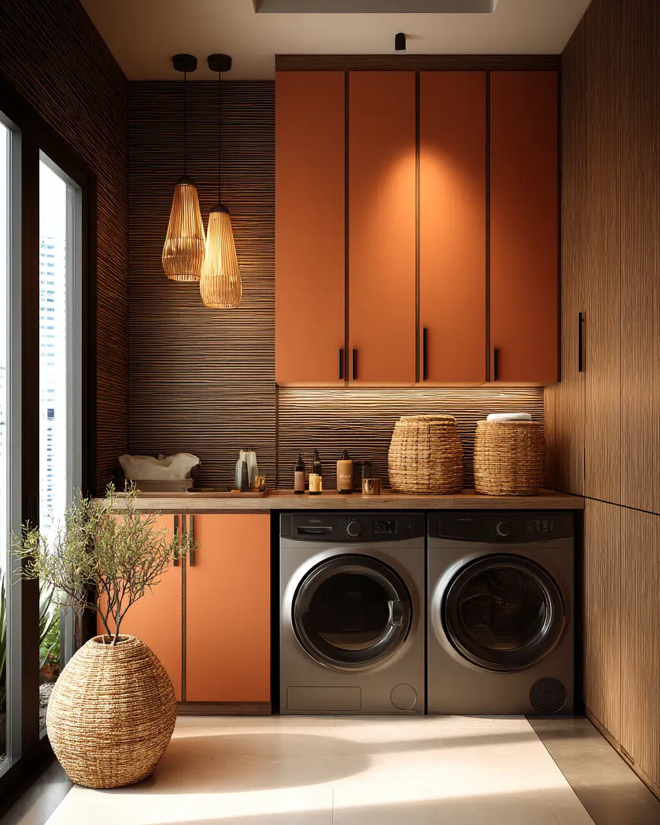 Rust Contemporary Laundry Room Decor Ideas