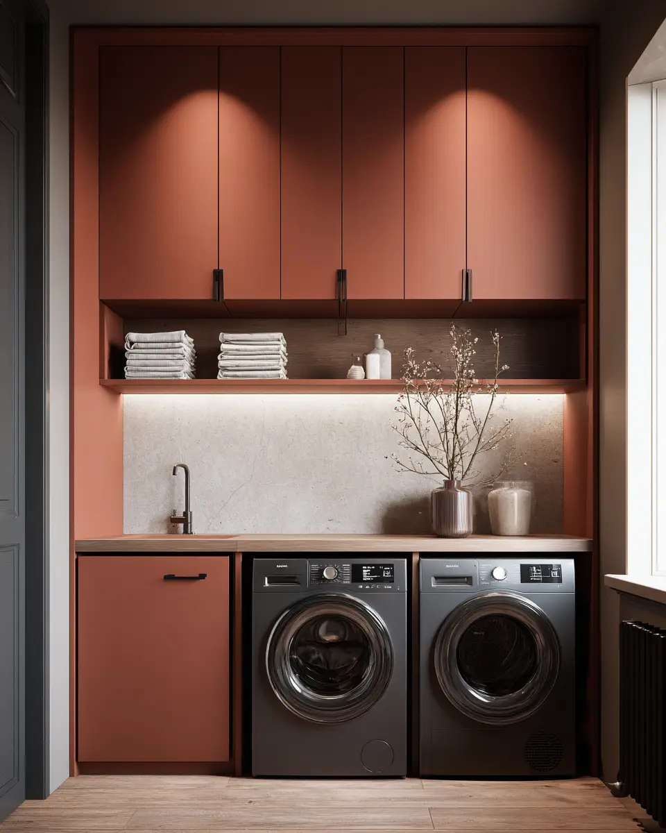 Rust Contemporary Laundry Room Decor Ideas