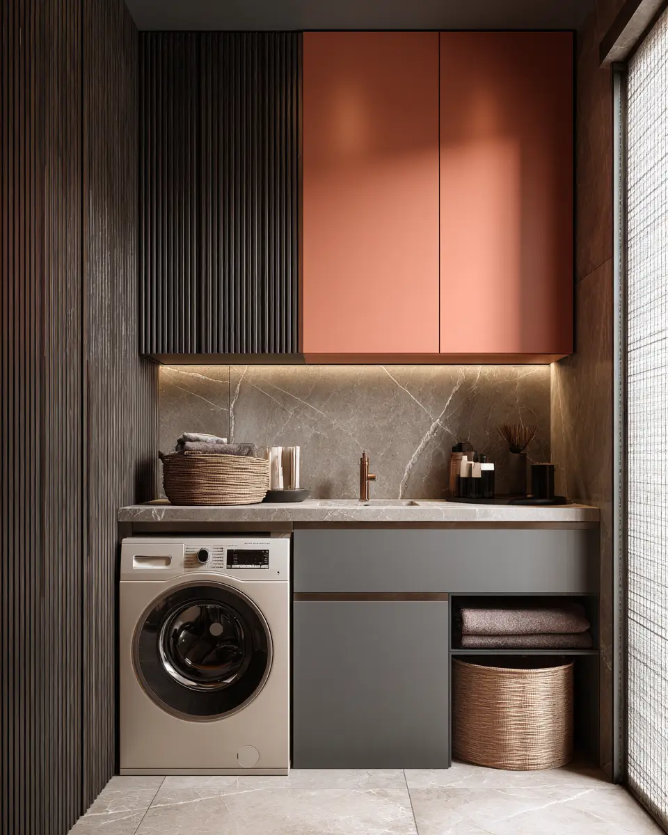 Rust Contemporary Laundry Room Decor Ideas