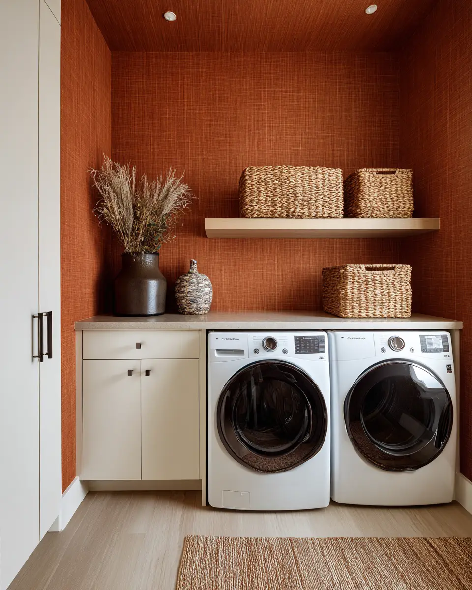 Rust Contemporary Laundry Room Decor Ideas