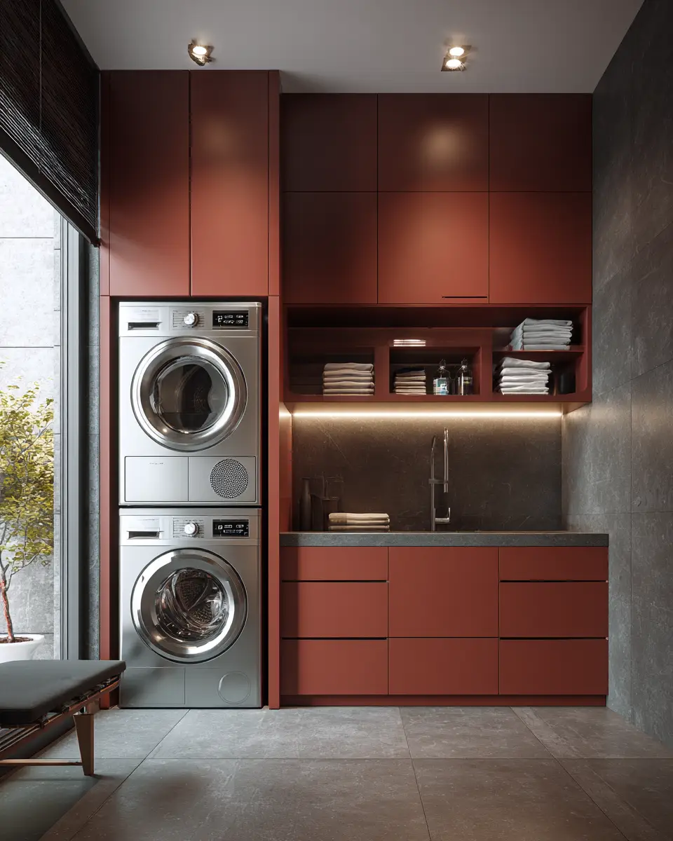 Rust Contemporary Laundry Room Decor Ideas