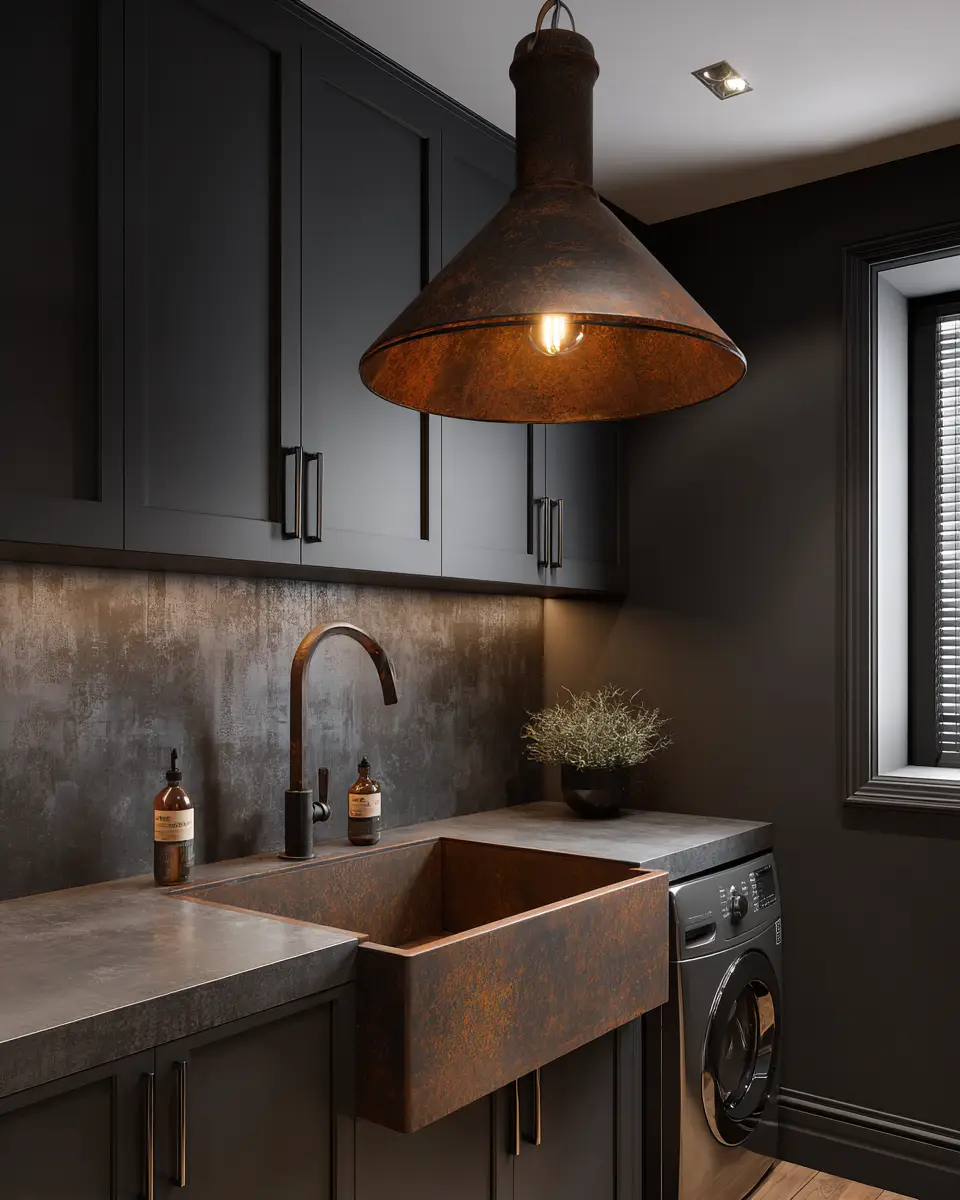 Rust Contemporary Laundry Room Decor Ideas