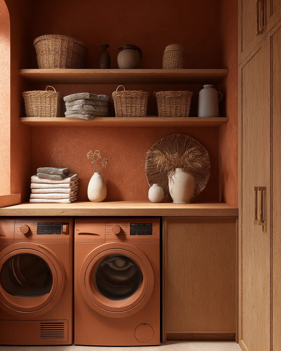 Rust Contemporary Laundry Room Decor Ideas