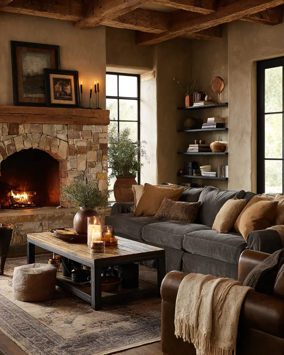 Rust Farmhouse Living Room Decor Ideas