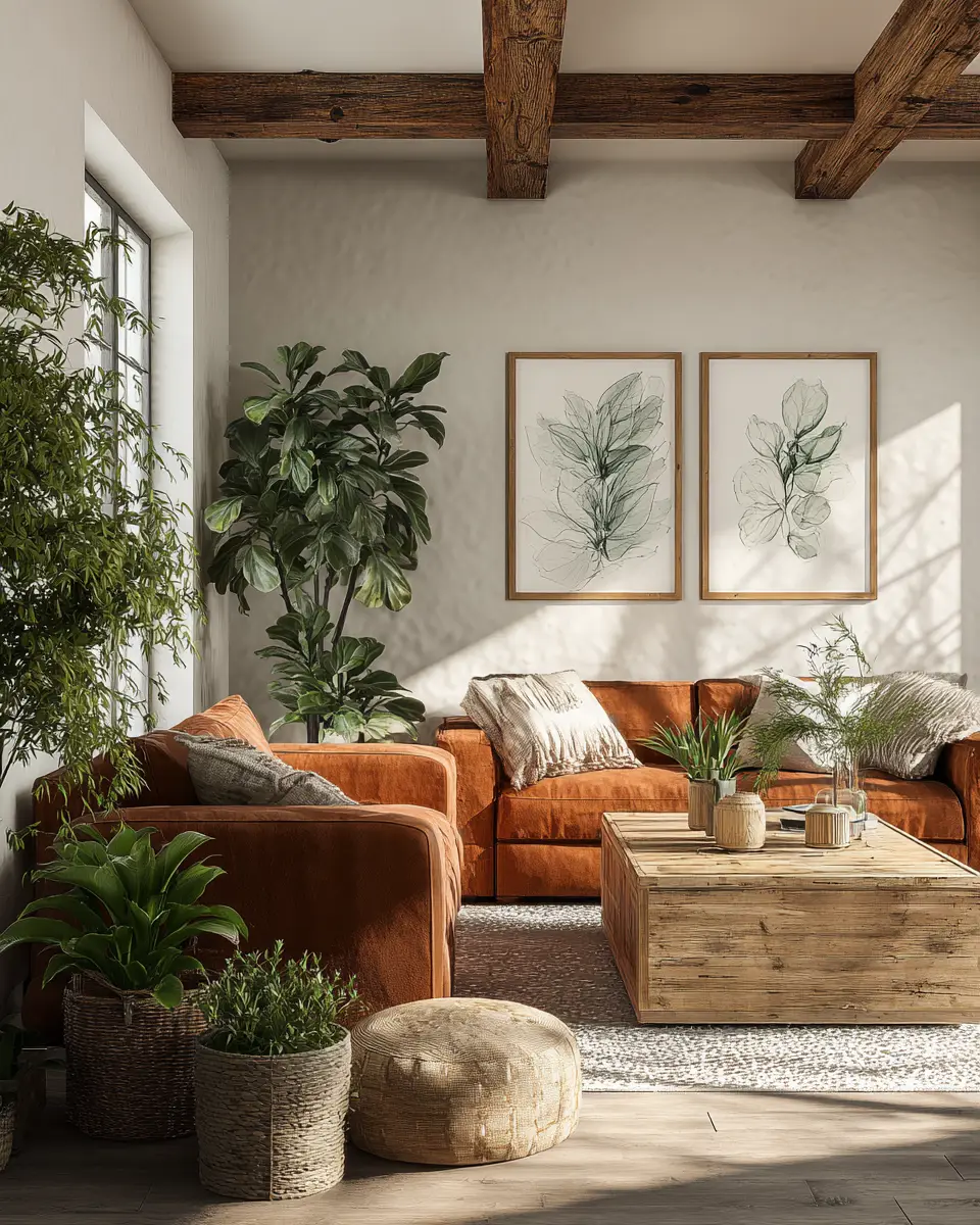 Rust Farmhouse Living Room Decor Ideas