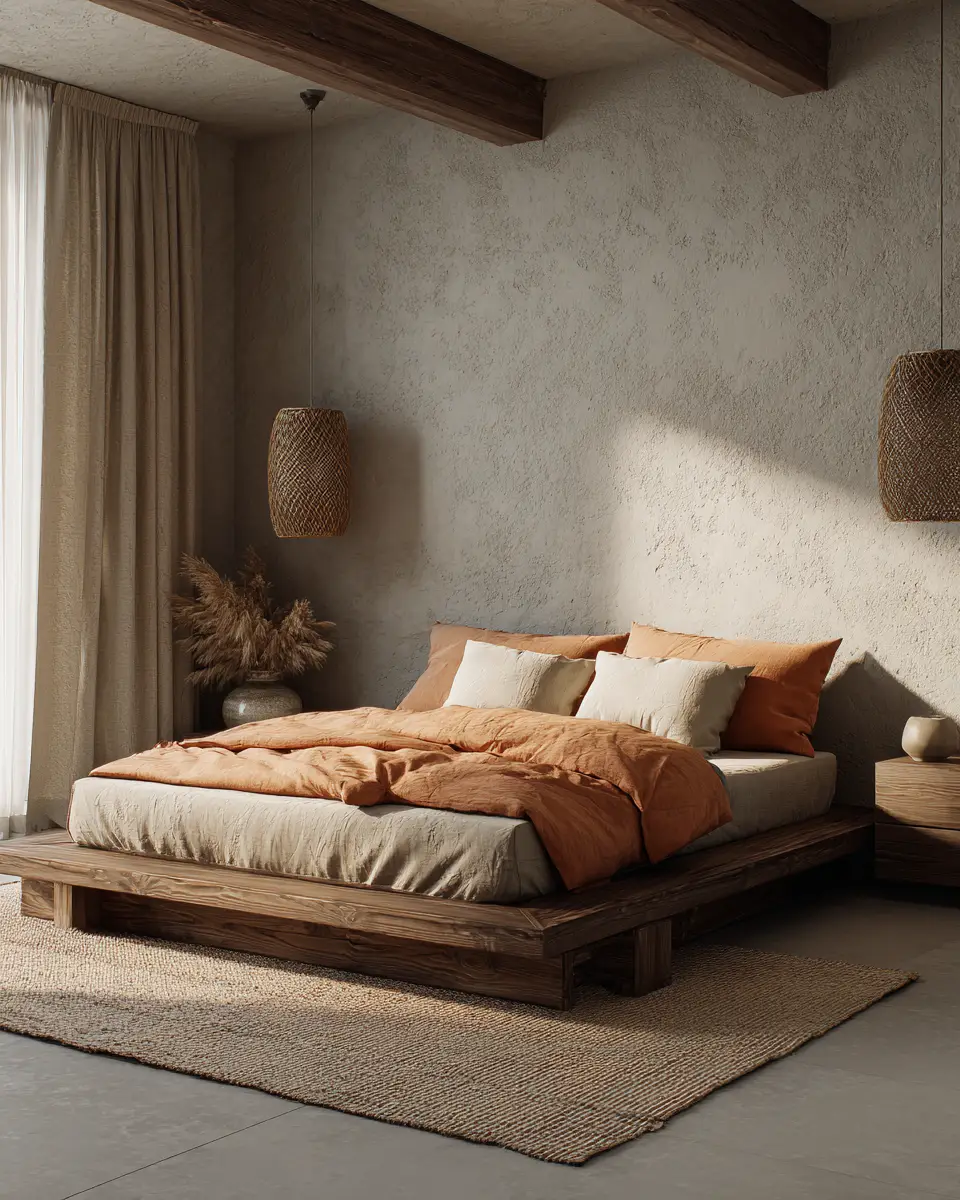 Rust Japandi Bedroom Decor Ideas