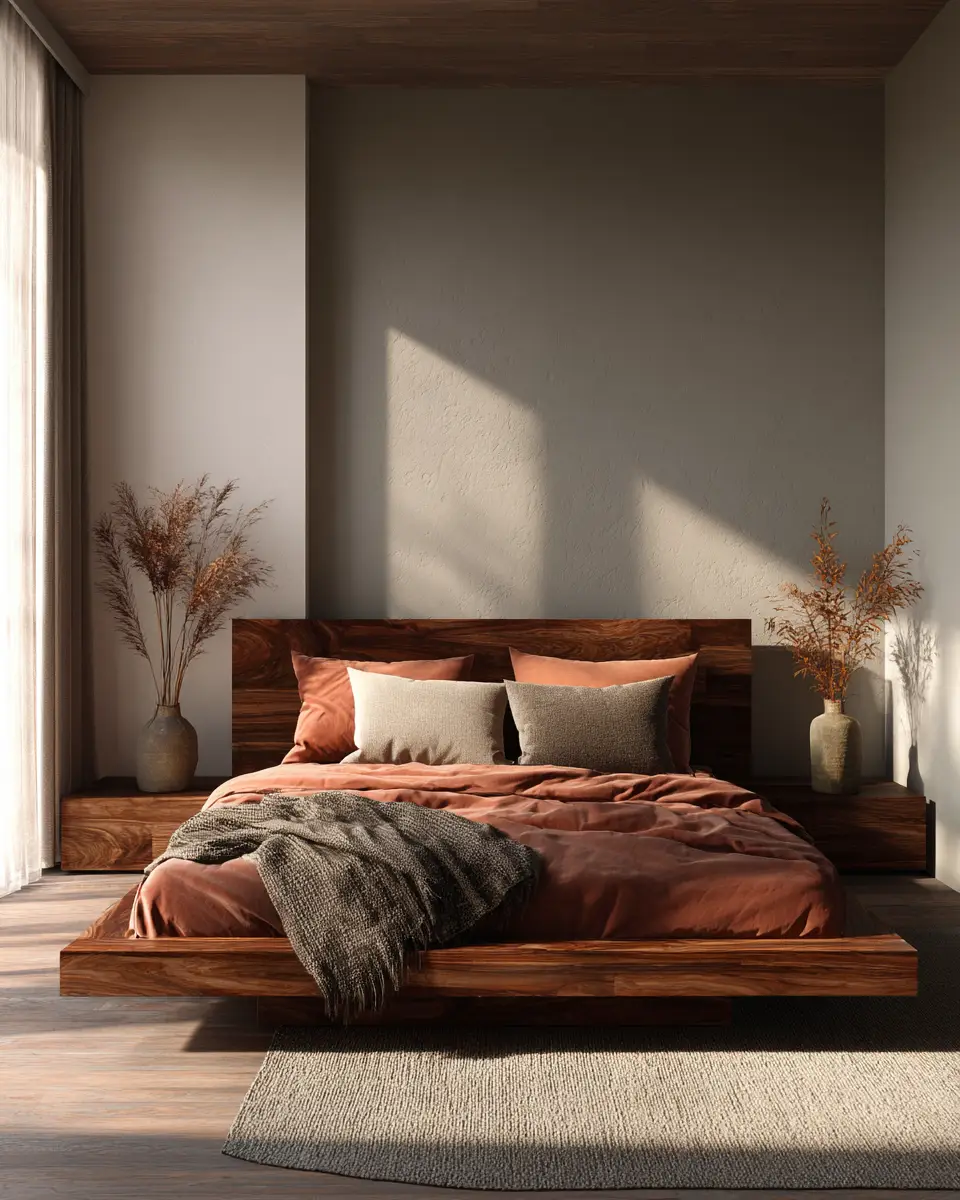 Rust Japandi Bedroom Decor Ideas