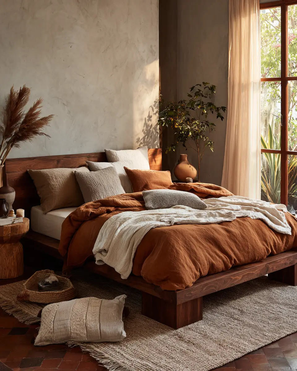 Rust Japandi Bedroom Decor Ideas