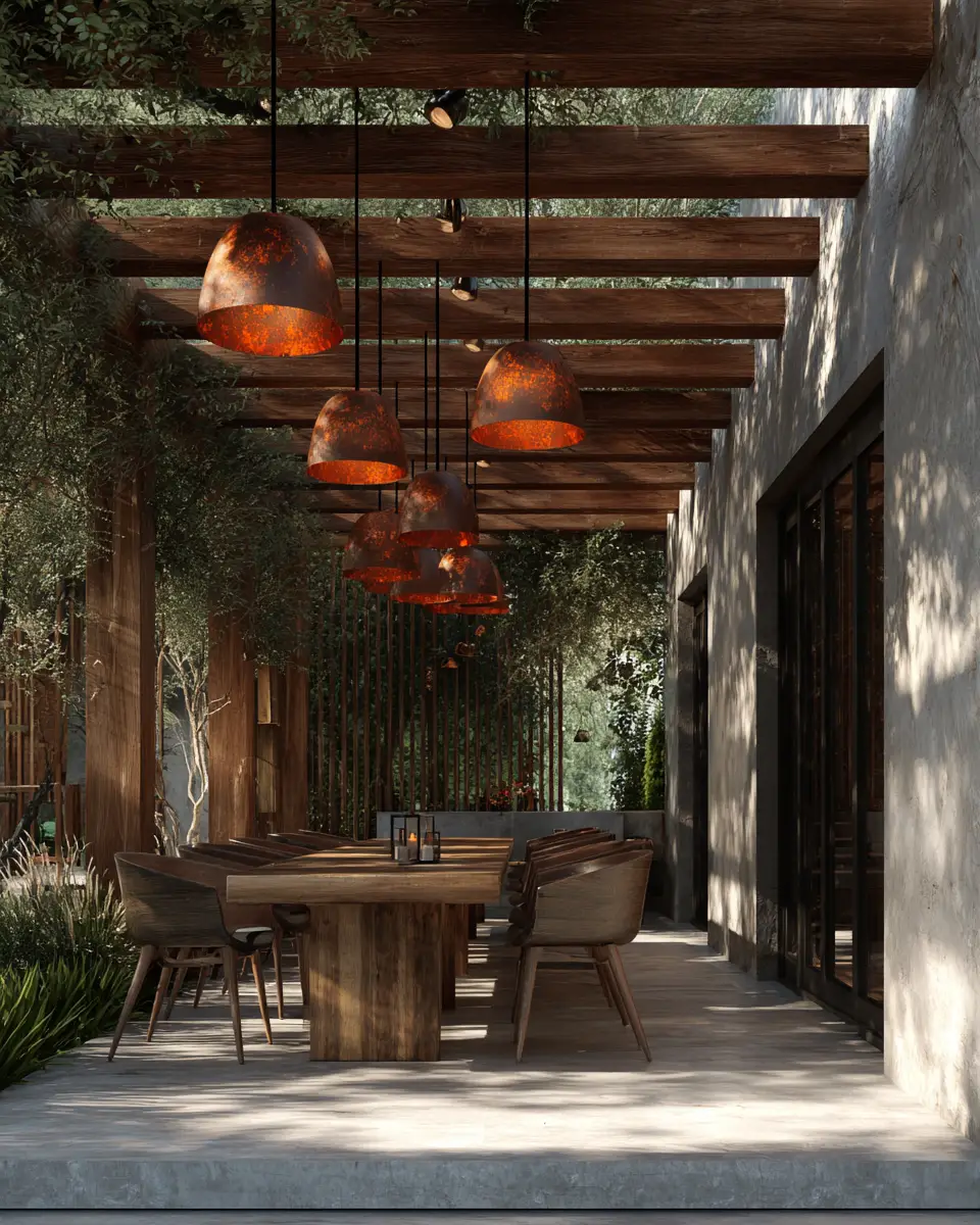 Rust Mid-Century Modern Garden Decor Ideas