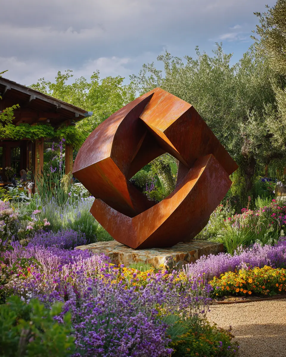 Rust Mid-Century Modern Garden Decor Ideas