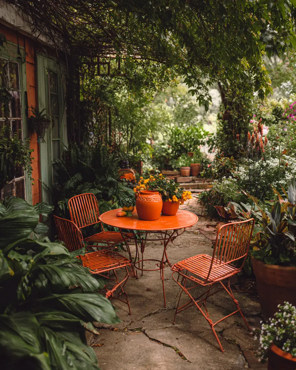 Rust Mid-Century Modern Garden Decor Ideas