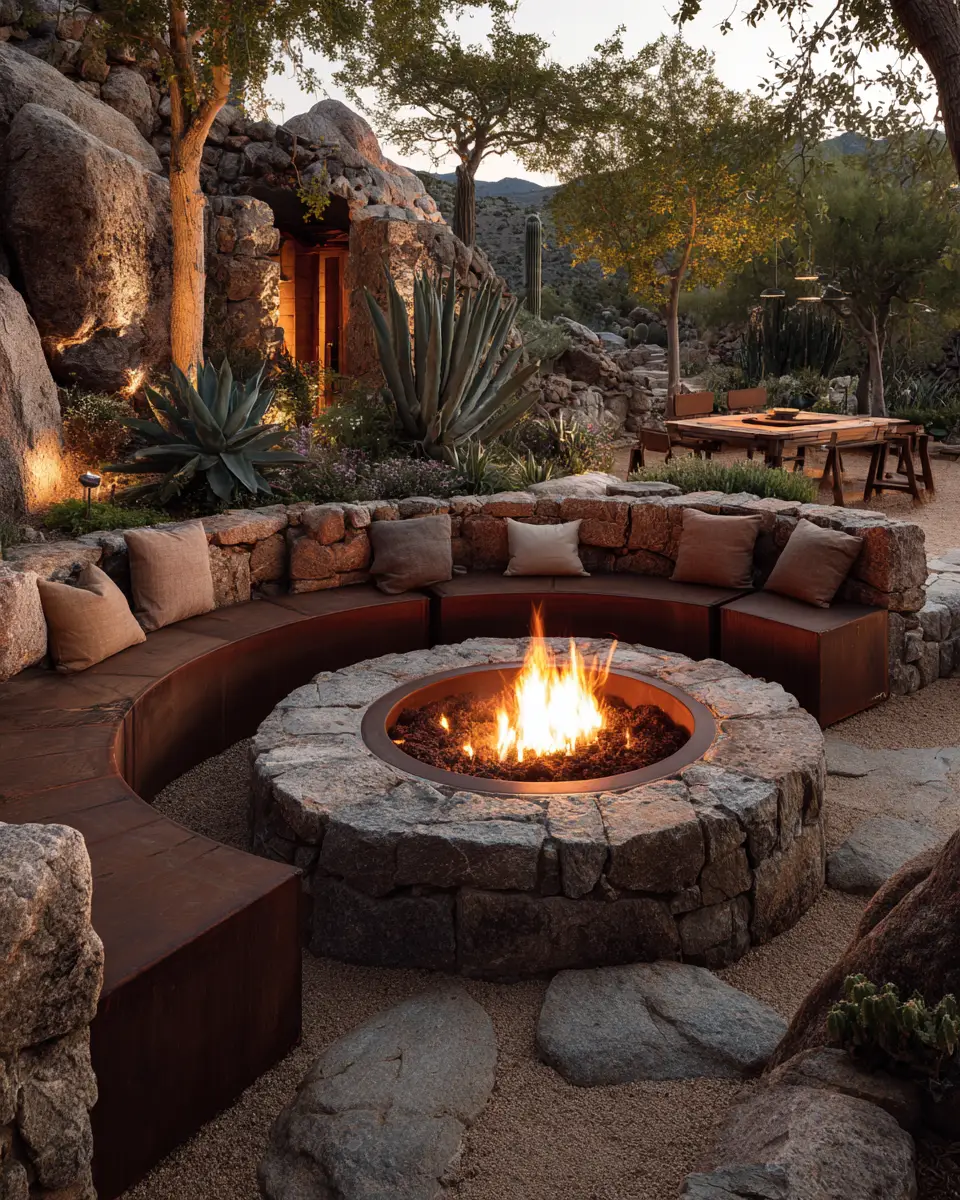 Rust Mid-Century Modern Garden Decor Ideas