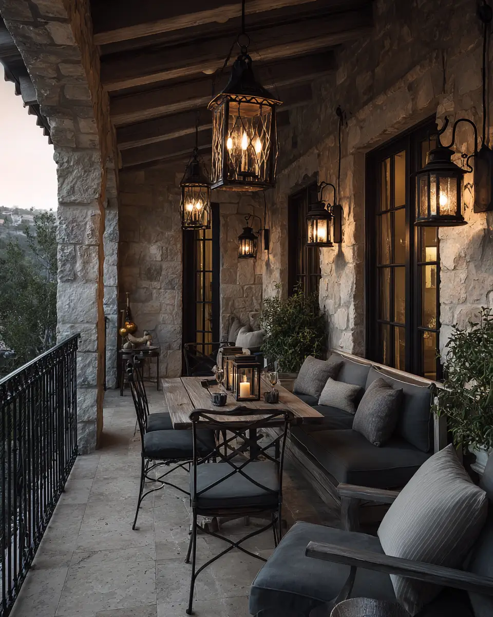 Rust Transitional Balcony Decor Ideas