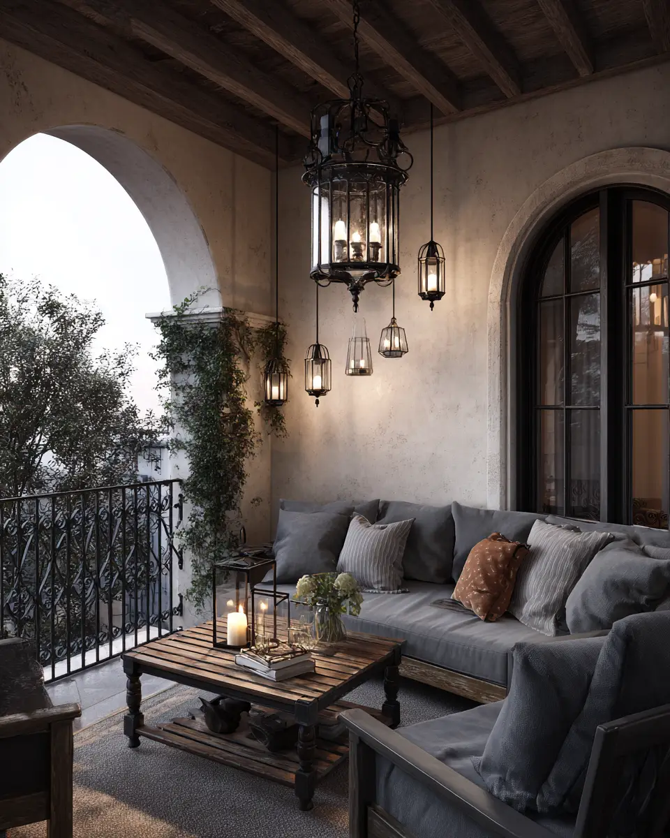 Rust Transitional Balcony Decor Ideas