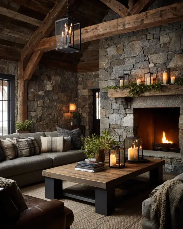 Rustic Living Room Decor Ideas - Featured
