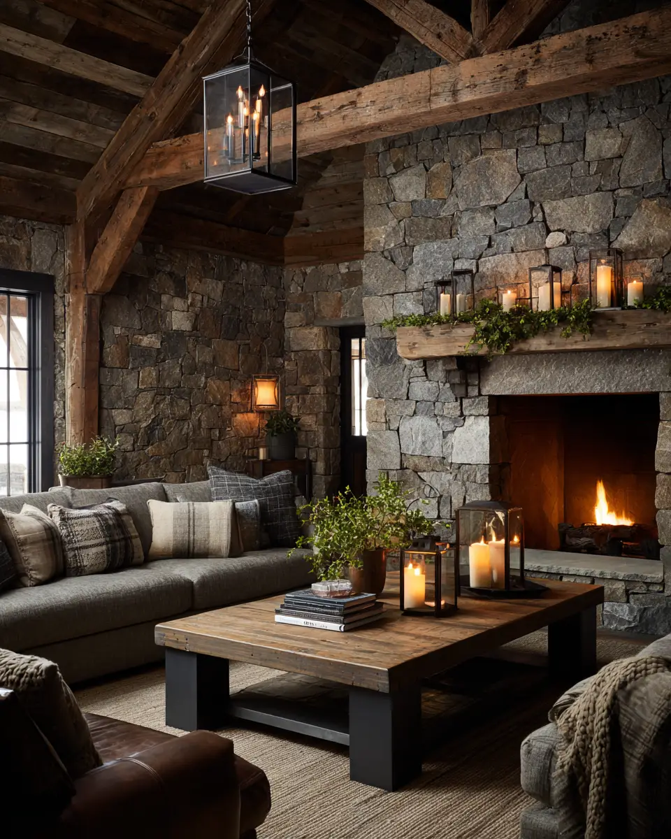 Rustic Living Room Decor Ideas - Featured