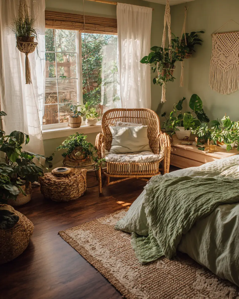Sage Green Boho Bedroom Decor Ideas