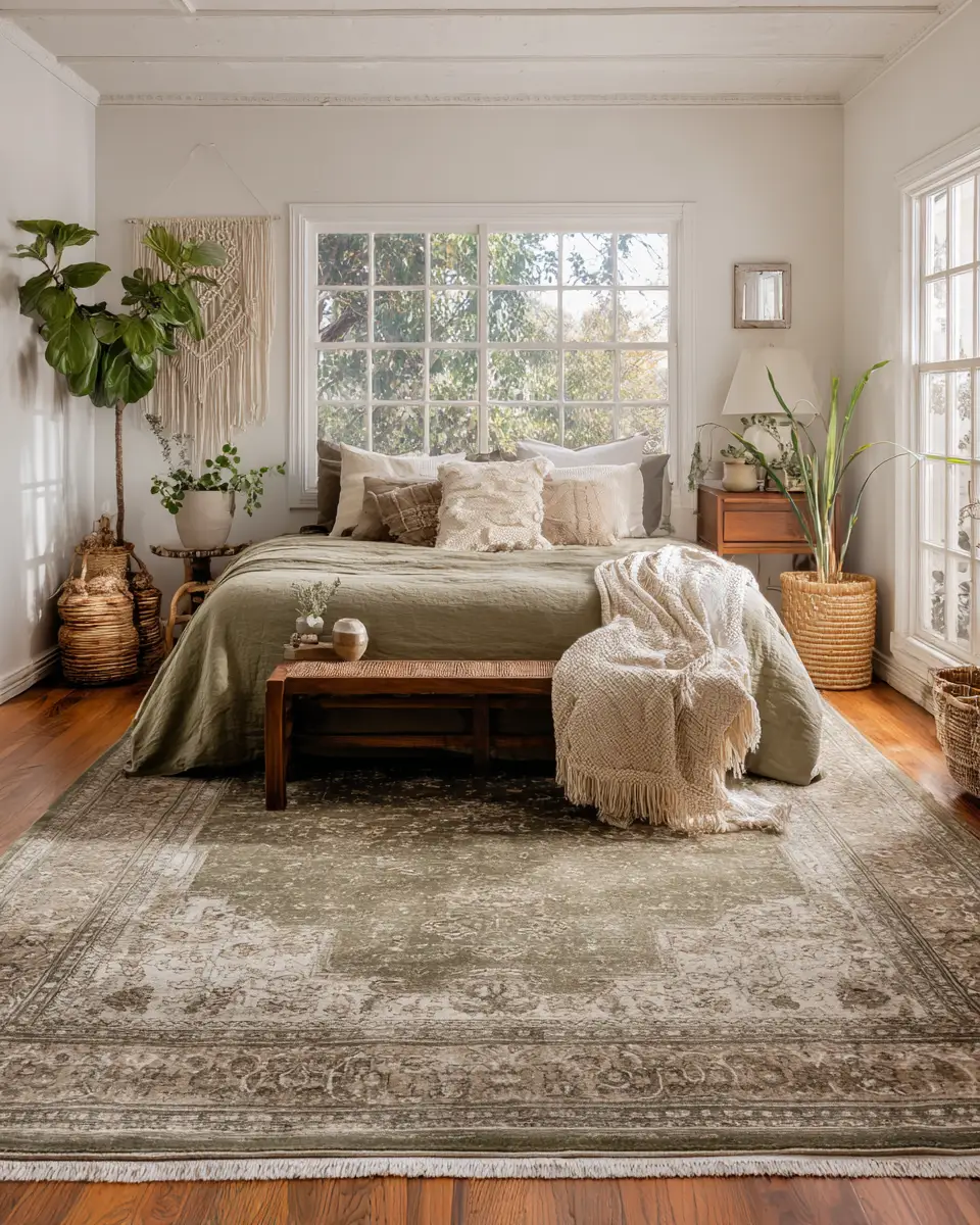 Sage Green Boho Bedroom Decor Ideas