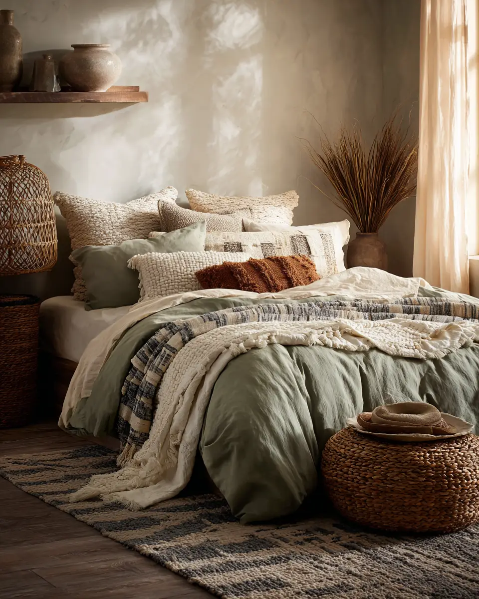 Sage Green Boho Bedroom Decor Ideas
