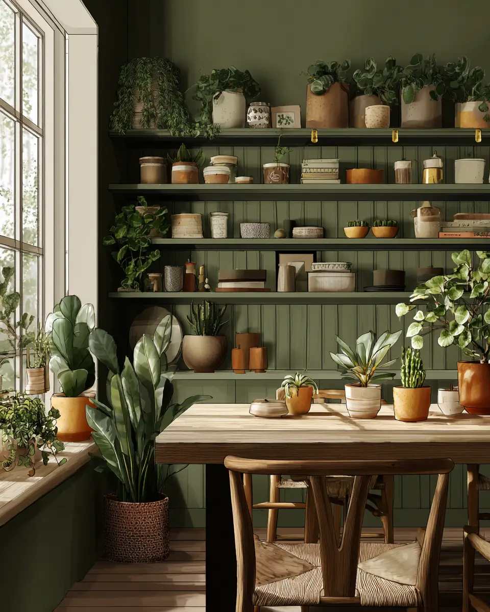 Sage Green Boho Dining Room Decor Ideas