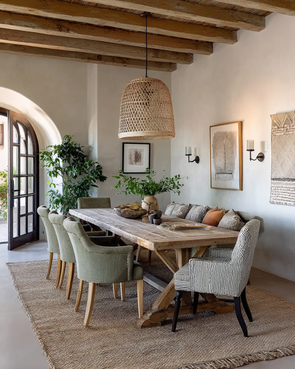 Sage Green Boho Dining Room Decor Ideas