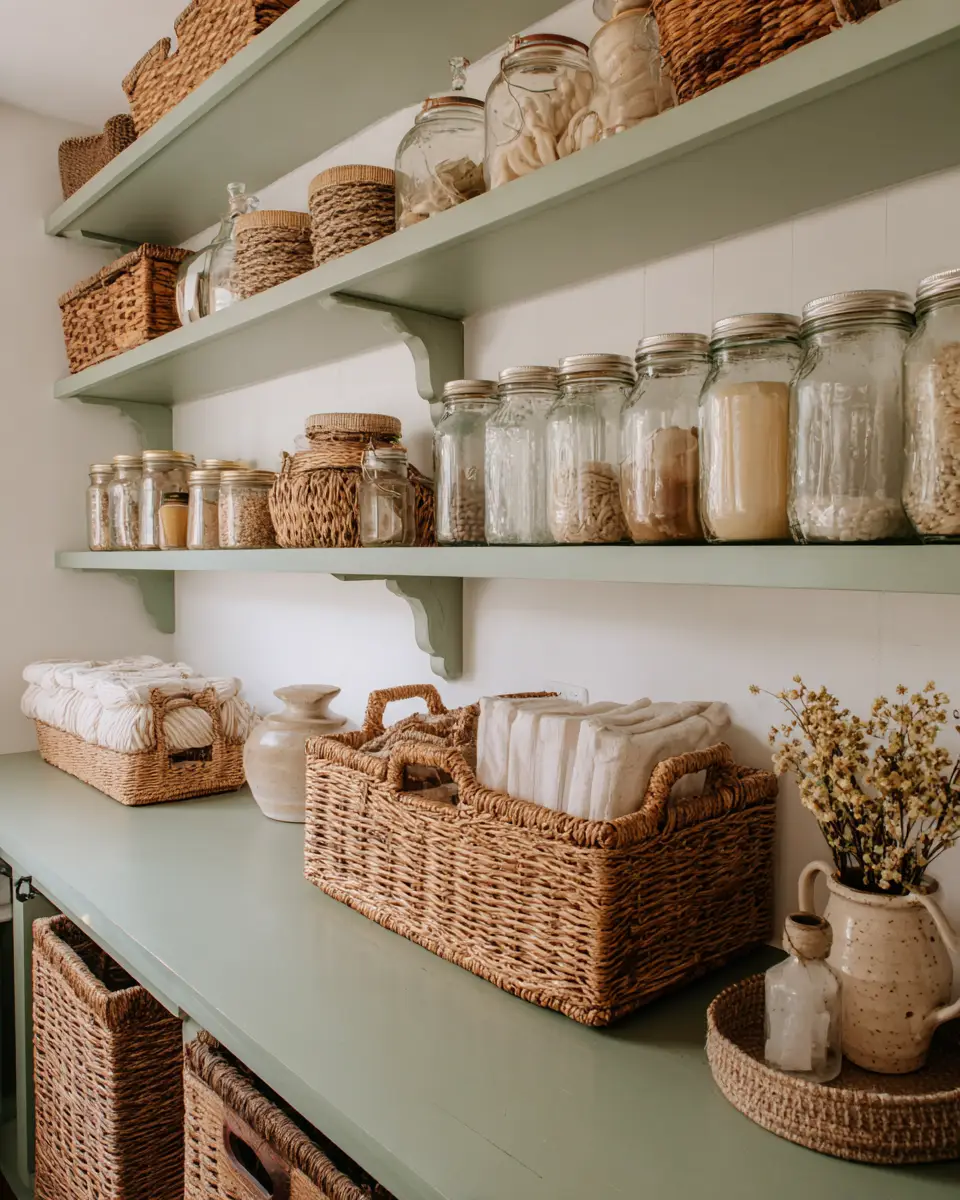 Sage Green Boho Laundry Room Decor Ideas