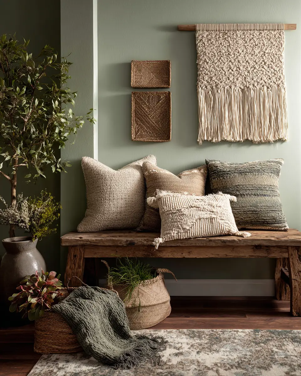 Sage Green Boho Laundry Room Decor Ideas