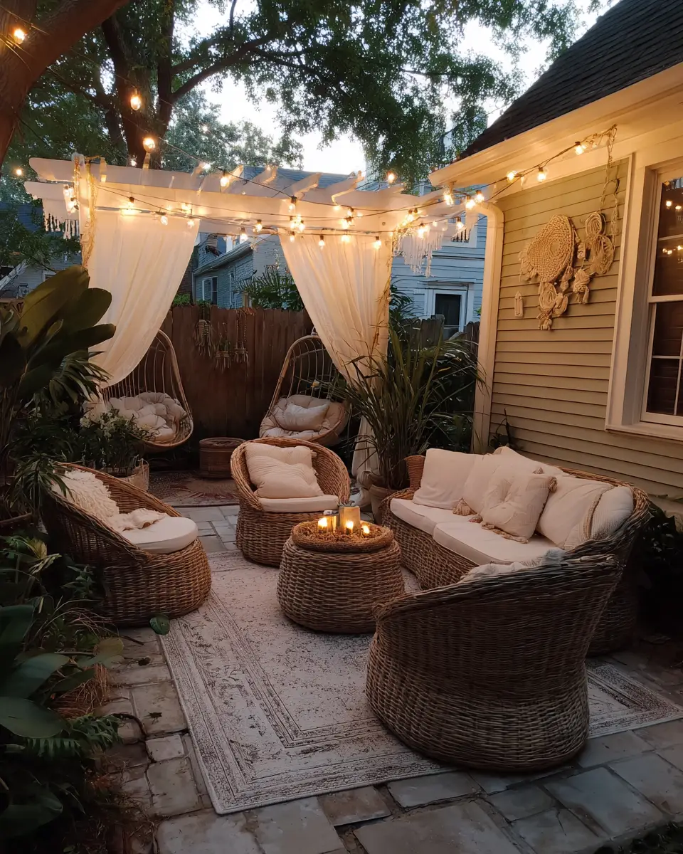 Sage Green Boho Patio Decor Ideas