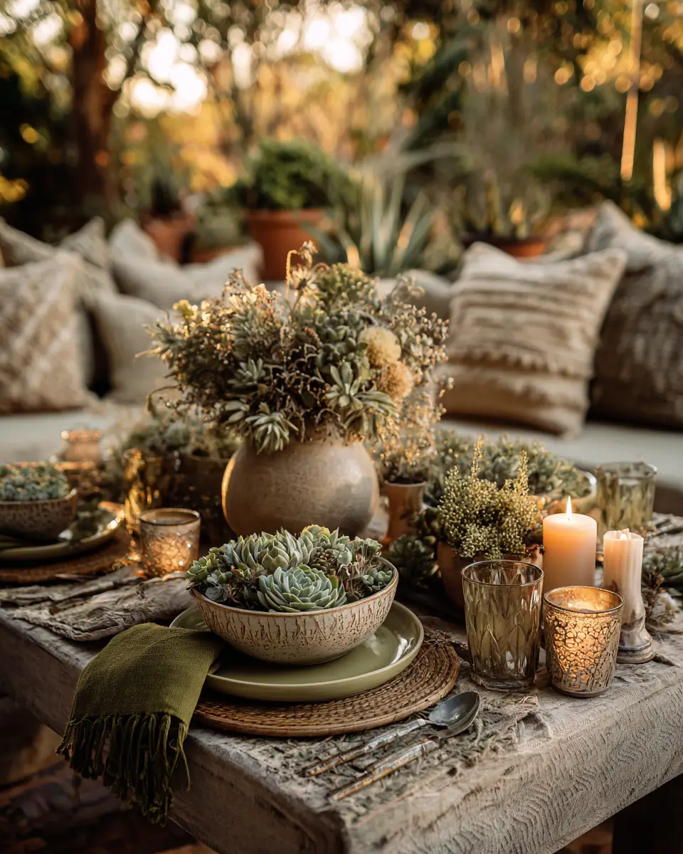 Sage Green Boho Patio Decor Ideas