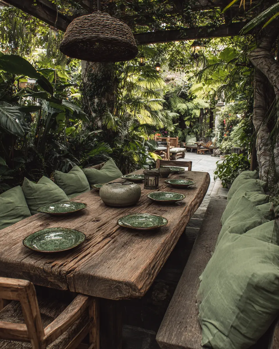 Sage Green Boho Patio Decor Ideas