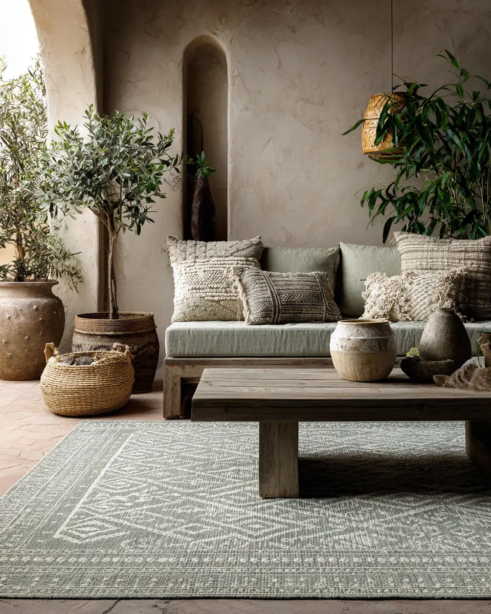 Sage Green Boho Patio Decor Ideas