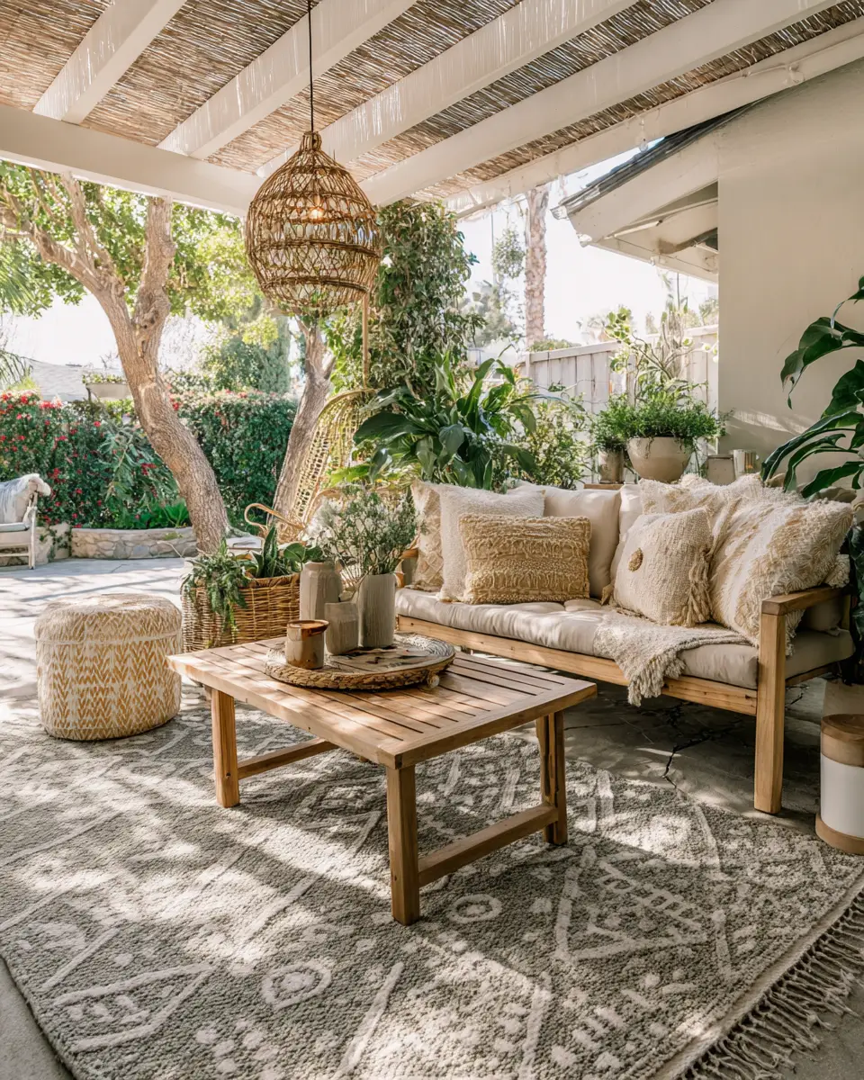 Sage Green Boho Patio Decor Ideas