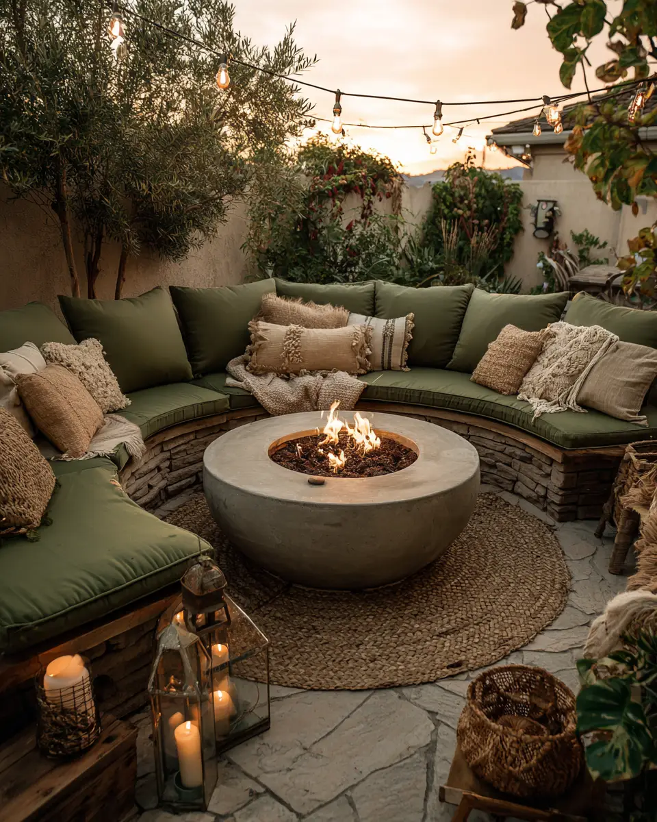 Sage Green Boho Patio Decor Ideas