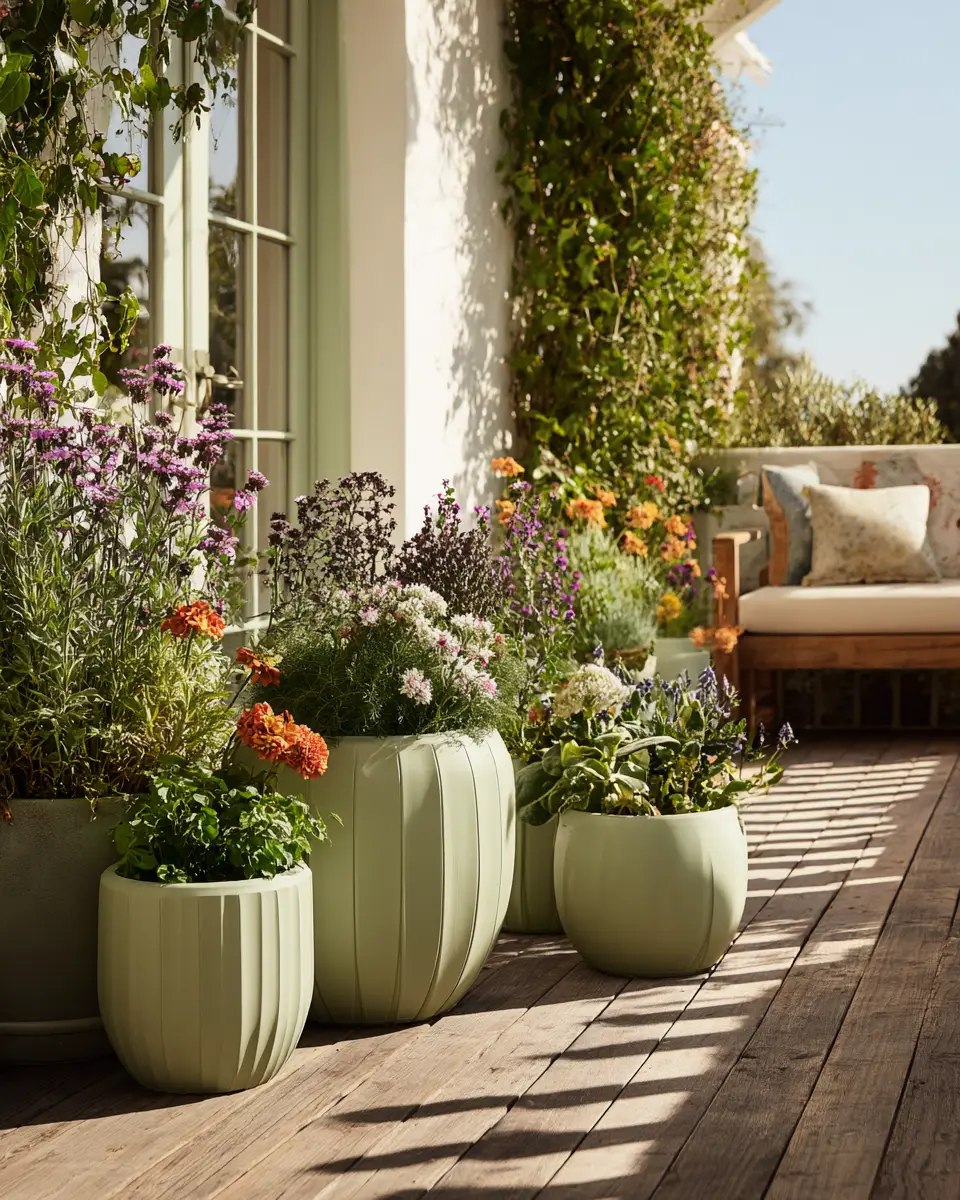 Sage Green Boho Patio Decor Ideas