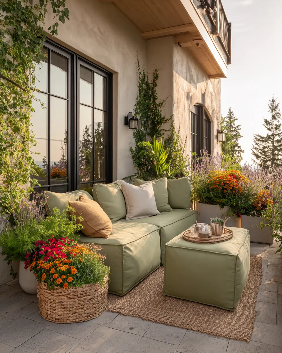 Sage Green Boho Patio Decor Ideas