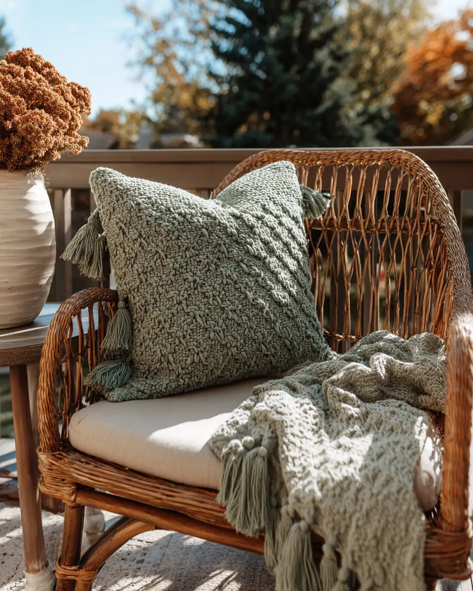 Sage Green Boho Patio Decor Ideas
