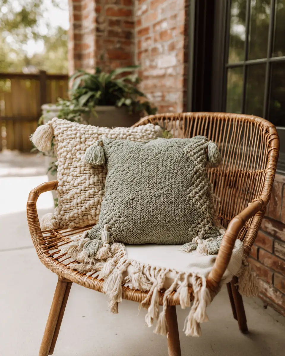 Sage Green Boho Patio Decor Ideas