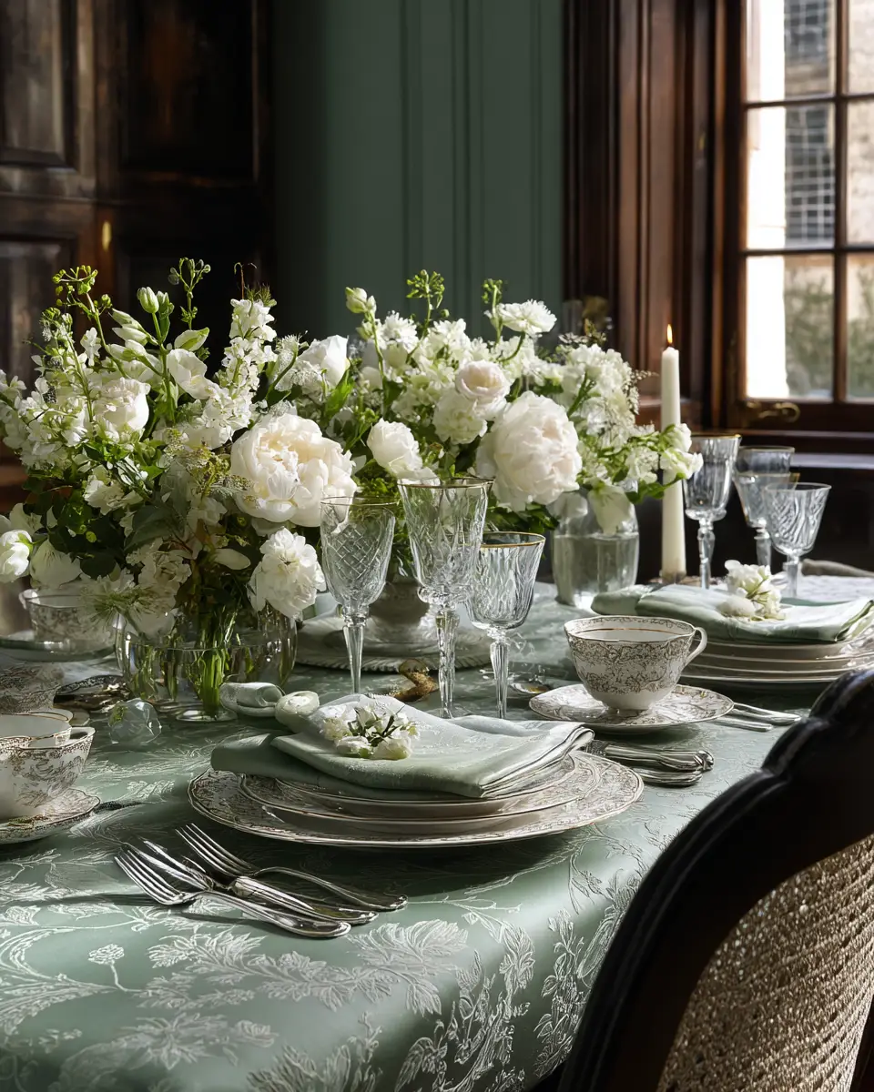Sage Green Classic Dining Room Decor Ideas