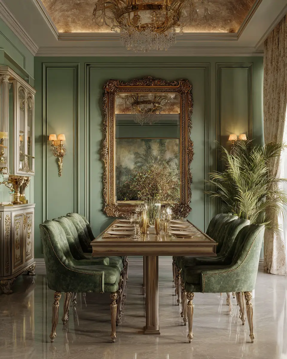 Sage Green Classic Dining Room Decor Ideas