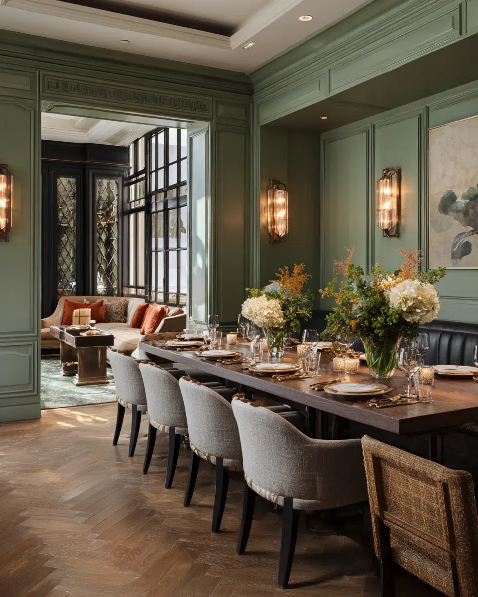 Sage Green Classic Dining Room Decor Ideas