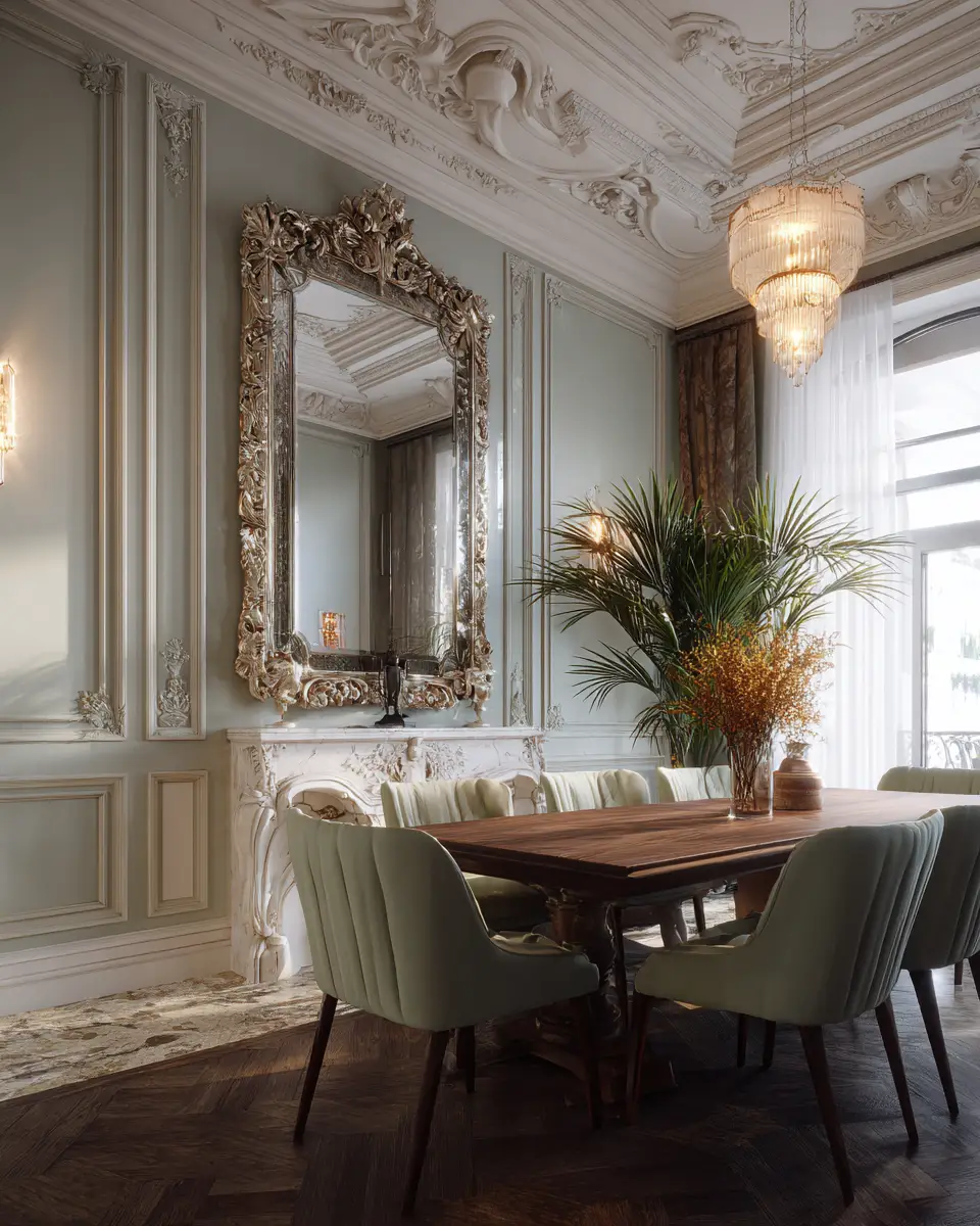 Sage Green Classic Dining Room Decor Ideas