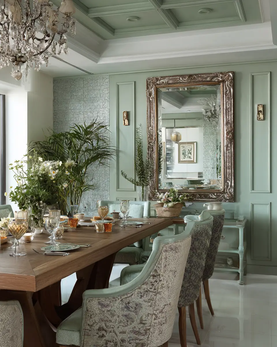 Sage Green Classic Dining Room Decor Ideas